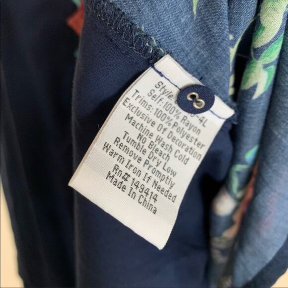 Johnny Was Sheera Embroidered Challis Blouse Blue Women's Small NWT - Picture 7 of 8